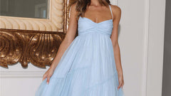 Feature Me Tulle Midi Dress Blue
