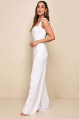 Enticing Endeavors White Jumpsuit