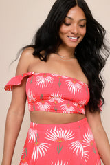 Trancoso Coral Floral Print Two-Piece Maxi Dress