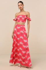 Trancoso Coral Floral Print Two-Piece Maxi Dress