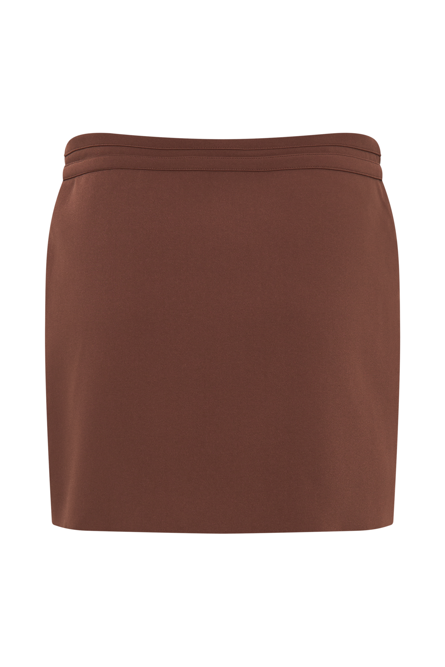 Letitia Suiting Mini Skirt With Buckle - Wood