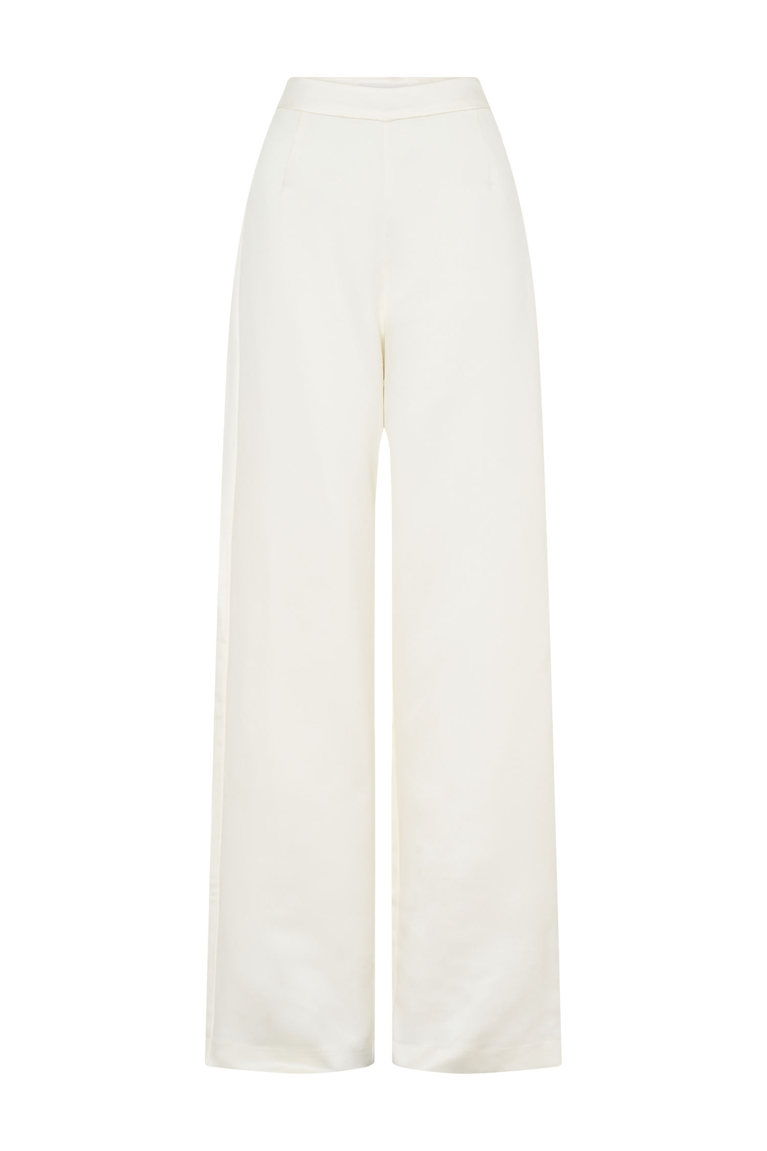 Ada Satin Straight Leg Pant - Ivory