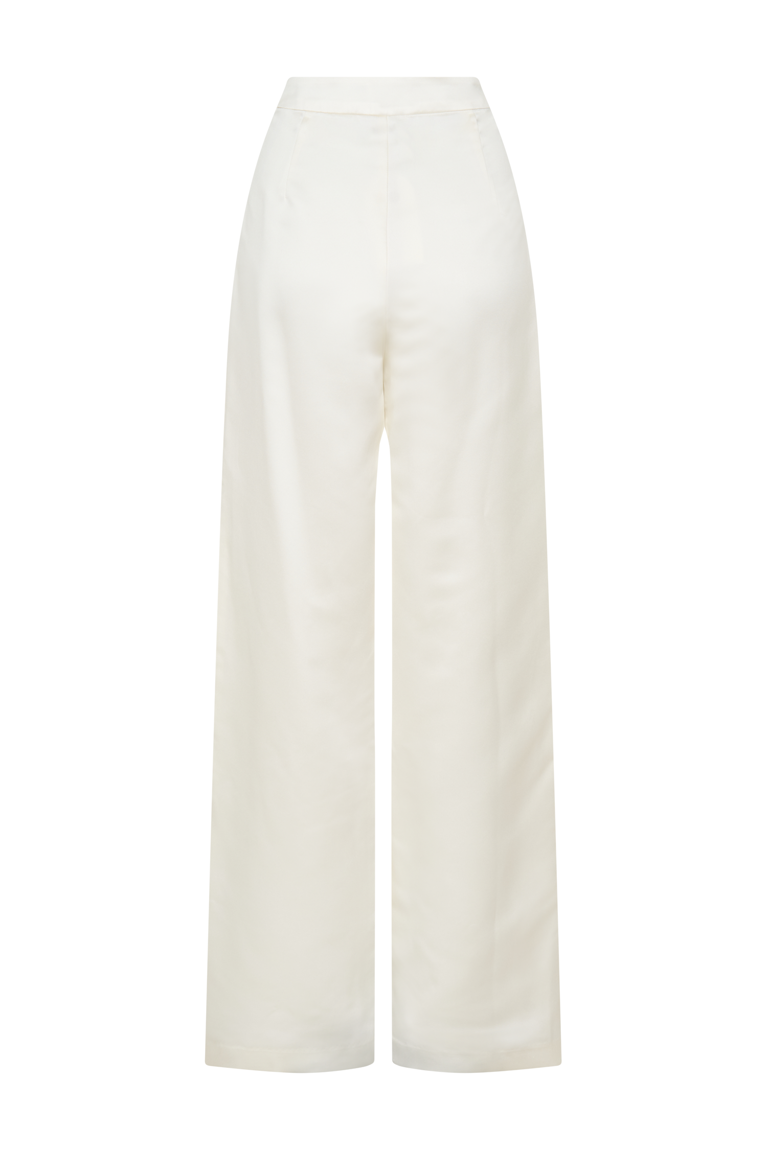 Ada Satin Straight Leg Pant - Ivory