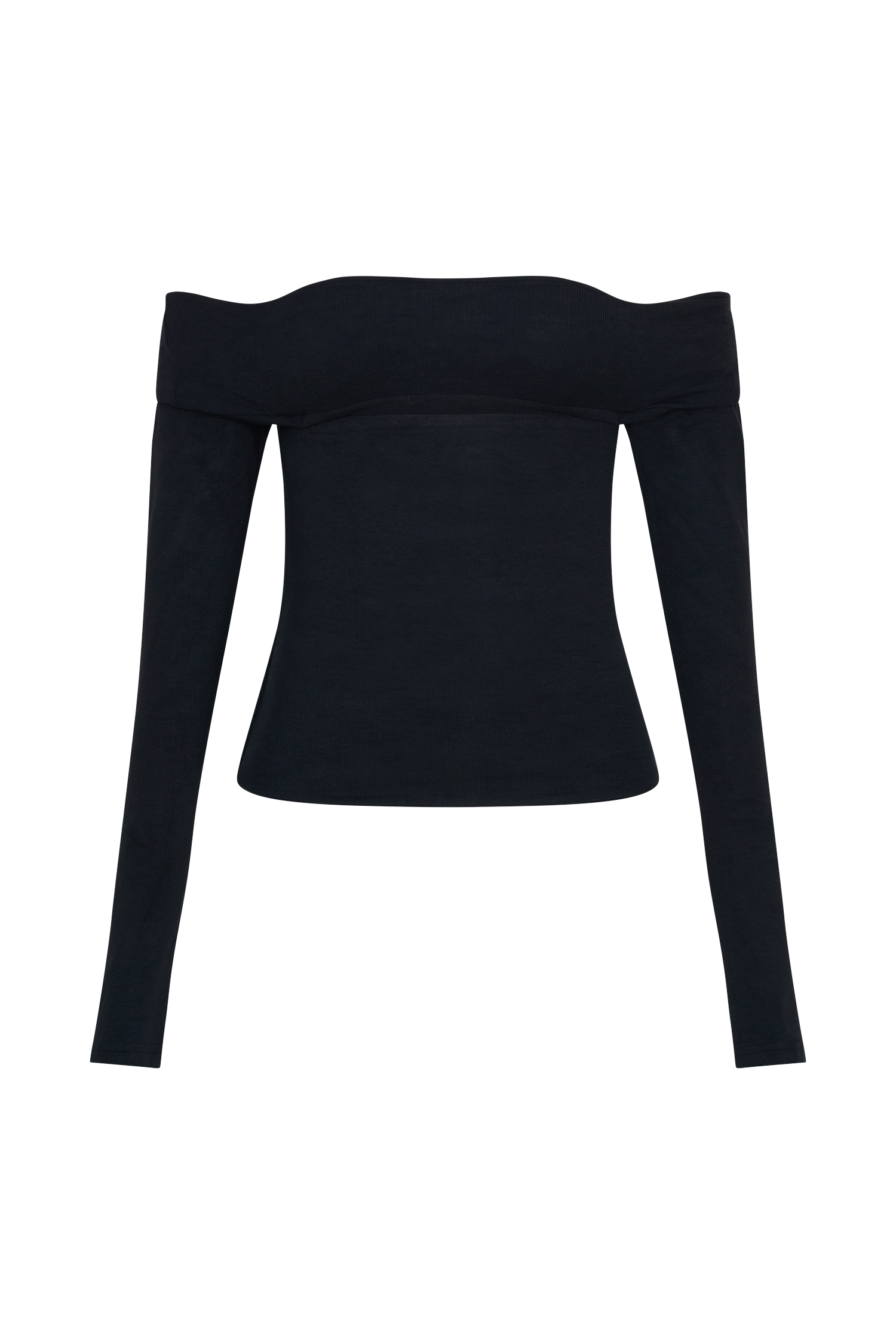 Briah Cut Out Modal Long Sleeve Top - Black