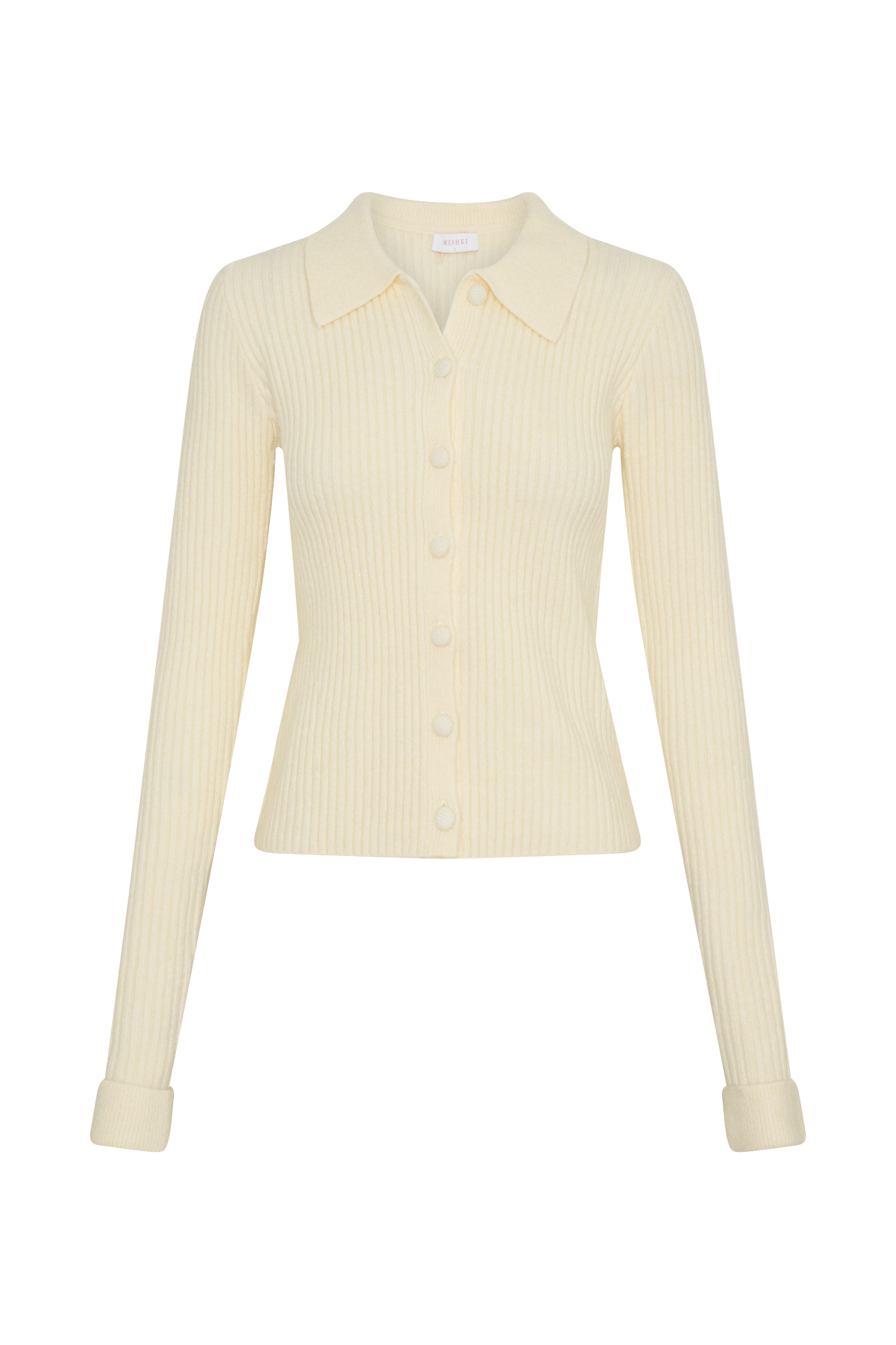 Erin Long Sleeve Button Cardigan - Ivory Marle