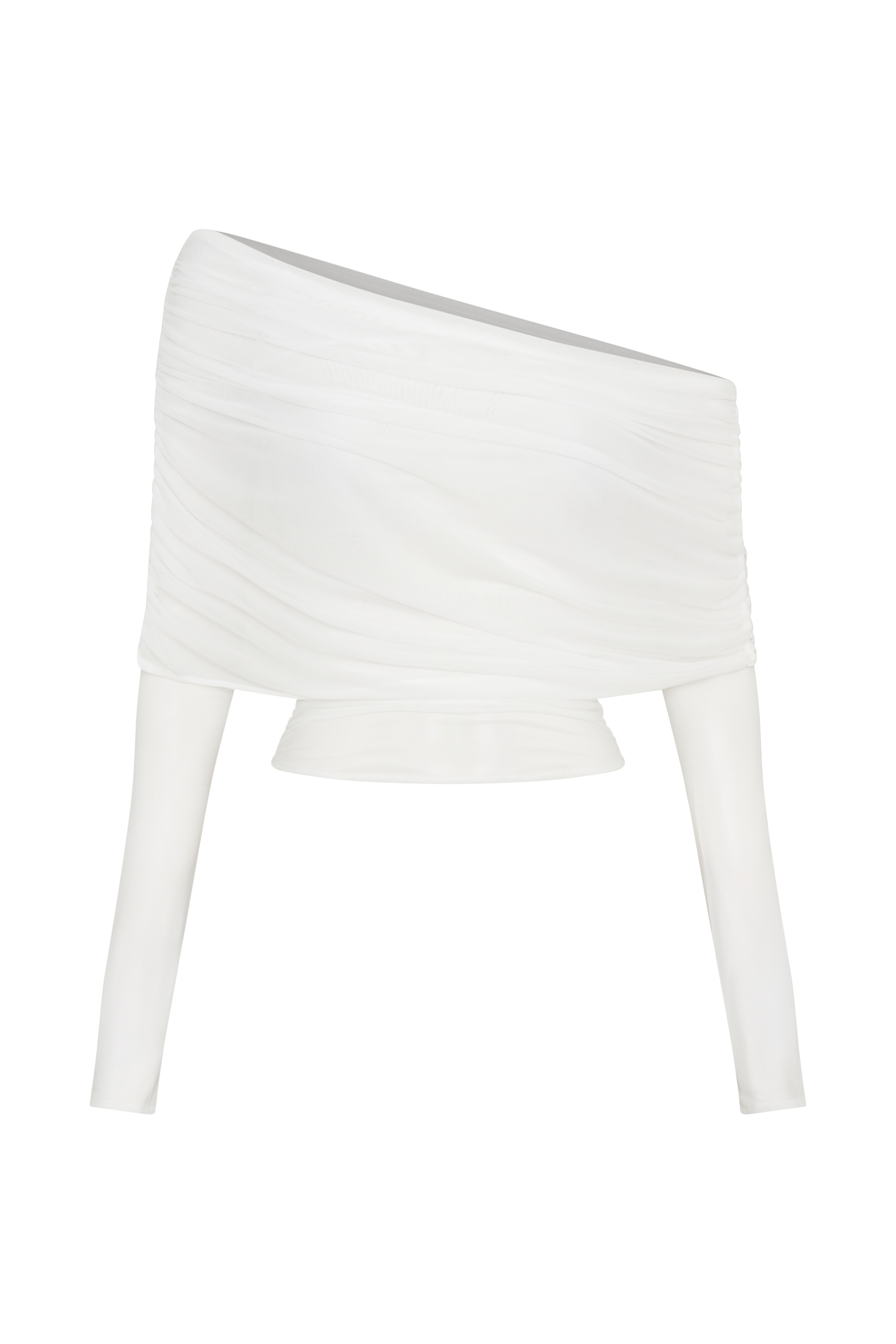 Everly Sheer Mesh Off Shoulder Top - Ivory