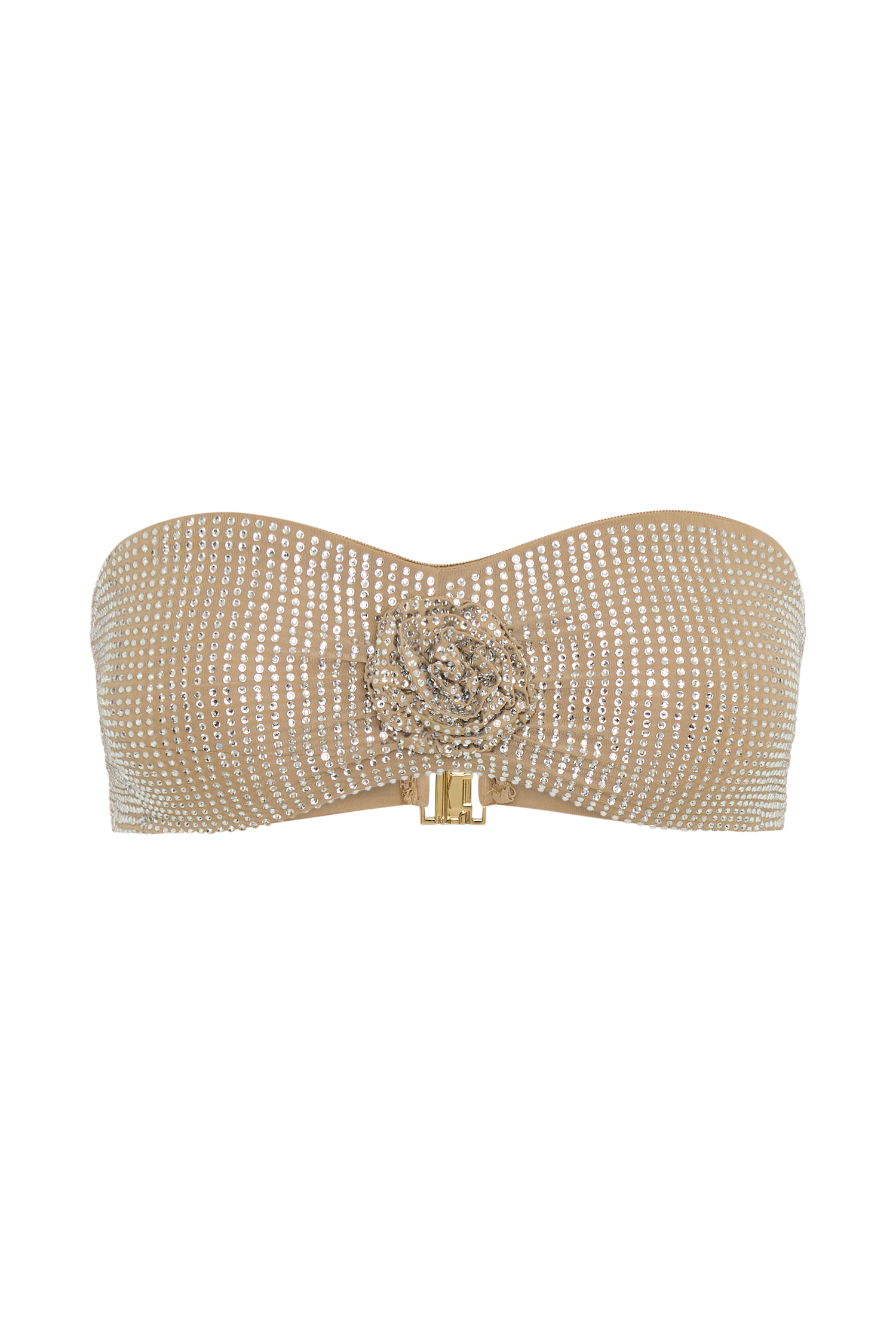 Noreen Rose Diamante Bikini Top - Nude